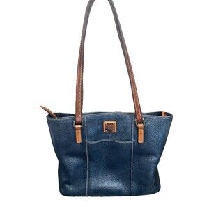 Dooney & Bourke Dark Blue Pebble Small Lexington Leather Shopper Tote Bag